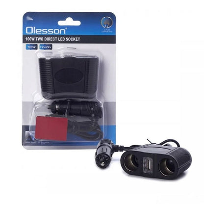 Разклонител за запалка 2-ка+USB 1645