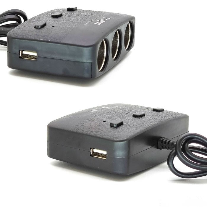 Разклонител за запалка 3-ка + 2 USB 1636