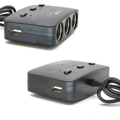 Разклонител за запалка 3-ка + 2 USB 1636