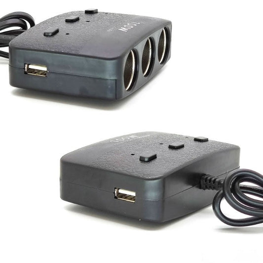 Разклонител за запалка 3-ка + 2 USB 1636