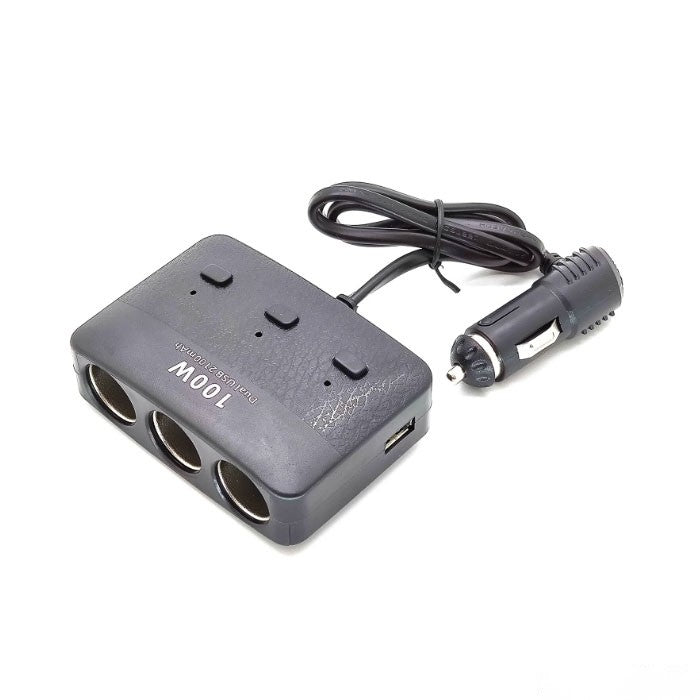 Разклонител за запалка 3-ка + 2 USB 1636