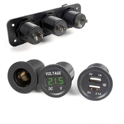 Волтметър с 2 USB порта и гнездо - 1632