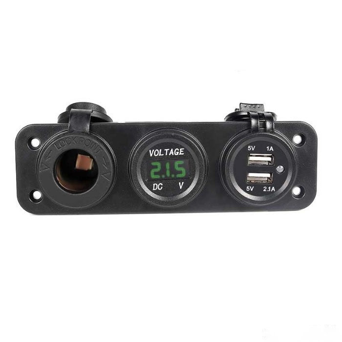 Волтметър с 2 USB порта и гнездо - 1632