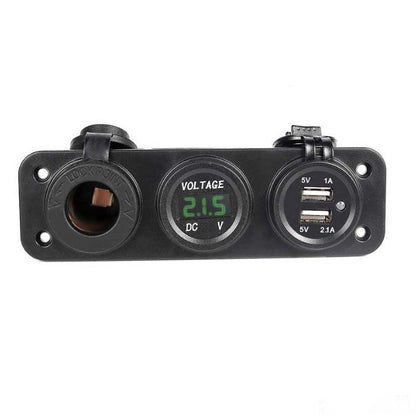 Волтметър с 2 USB порта и гнездо - 1632