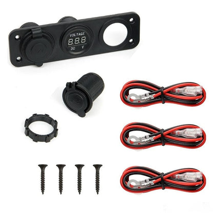 Волтметър с 2 USB порта, гнездо и кабел - 1632