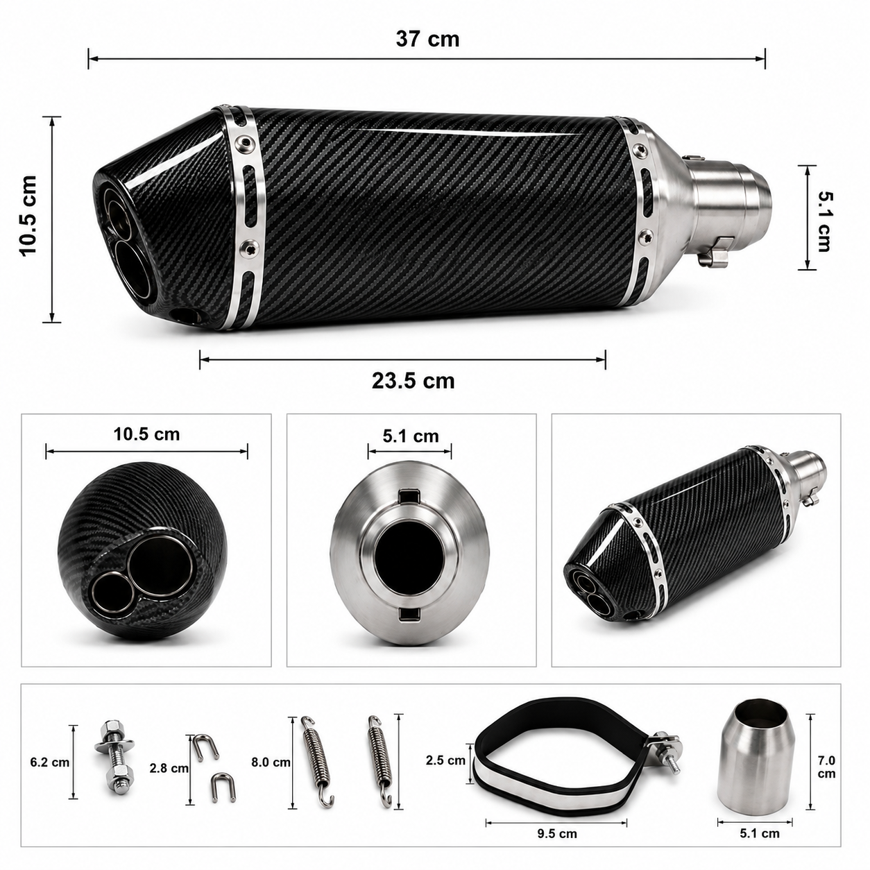 Гърне за мотоциклет карбон 40см PG515