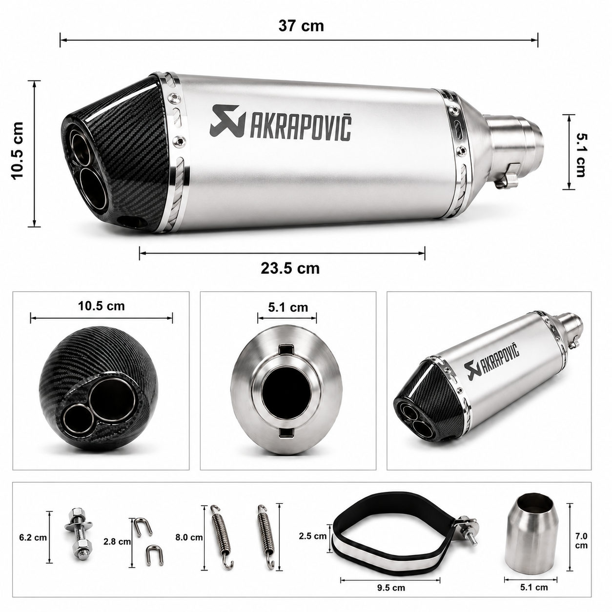 Гърне за мотоциклет сиво/карбон 40см PG515