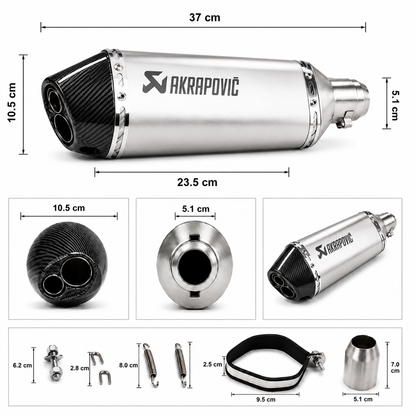 Гърне за мотоциклет сиво/карбон 40см PG515